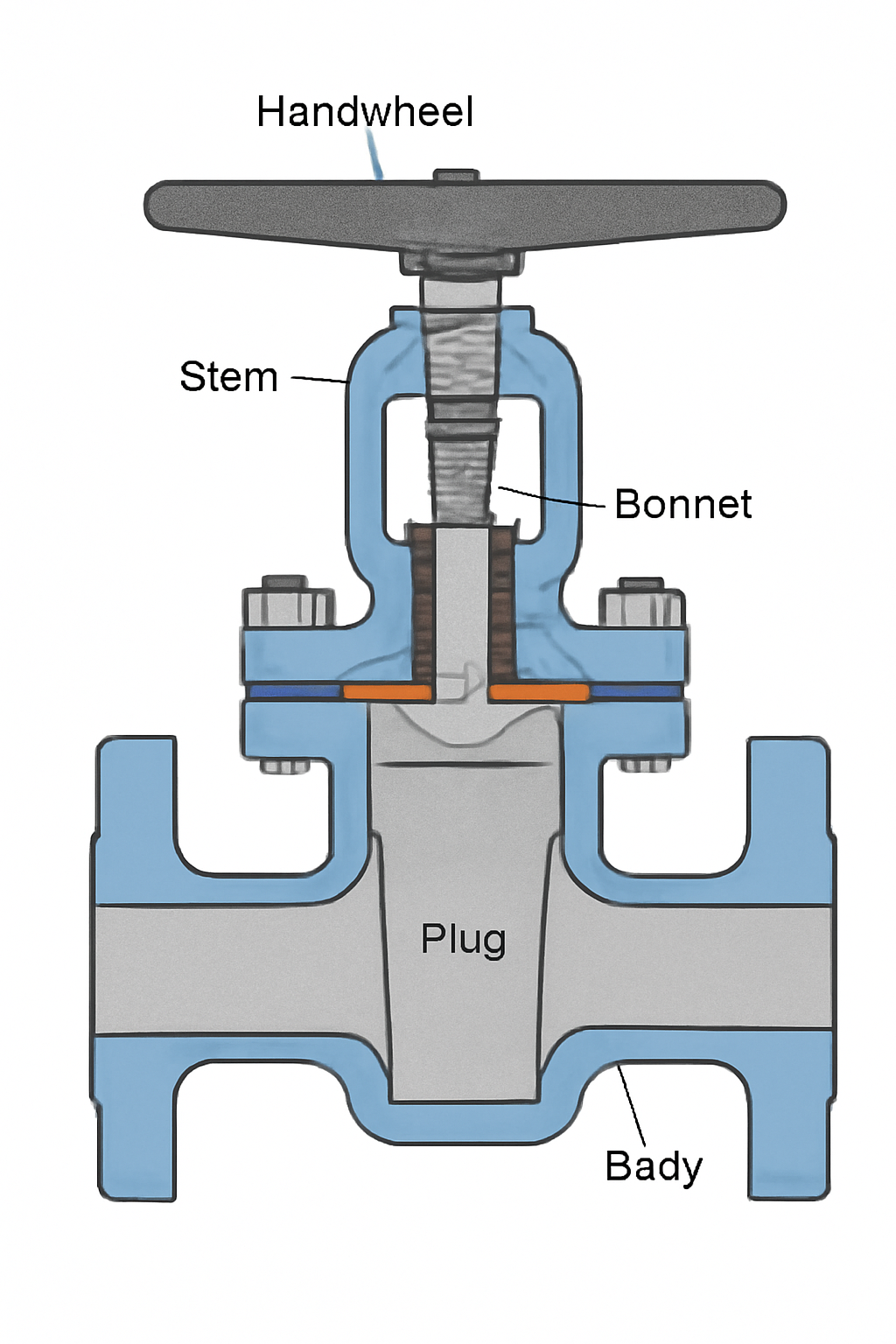 Diagram of plug valve structure